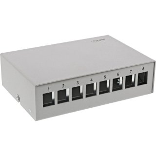 Carcasa keystone 8 x RJ45 metal Gri, Inline IL76268
